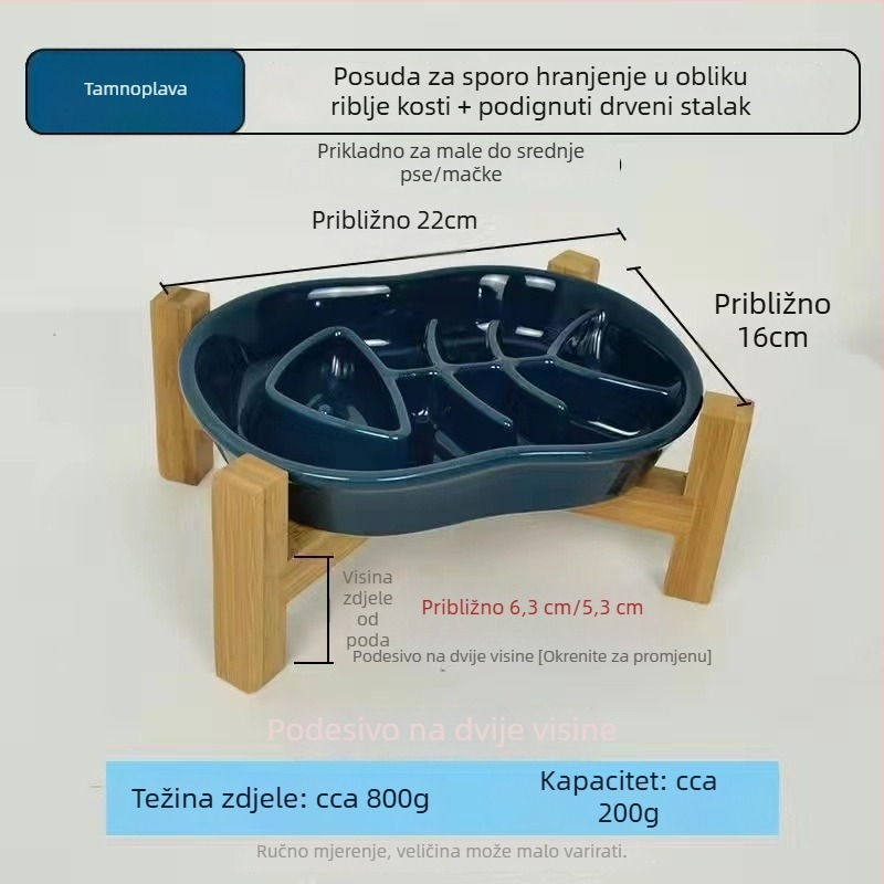 Keramička zdjela za sporo hranjenje kućnih ljubimaca, protiv prevrtanja, protiv gušenja, protuklizna