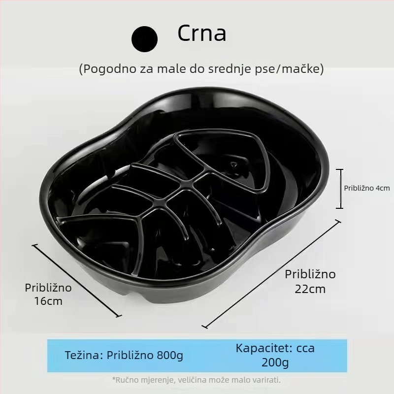 Keramička zdjela za sporo hranjenje kućnih ljubimaca, protiv prevrtanja, protiv gušenja, protuklizna