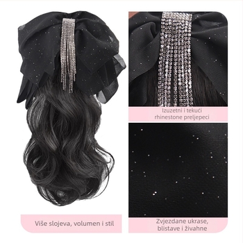 Clip-in ponytail perika Bow Tassel Ponytail – vlakno otporno na visoke temperature, Lois branda, mehanizam izrade
