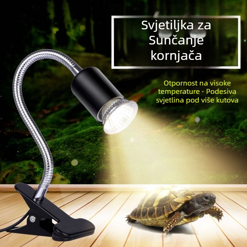 Jialu lampa za reptile – za kornjače i guštere – grijanje i potpuno spektralno osvjetljenje, keramički držač lampe, 35–50W, 0,5 kg