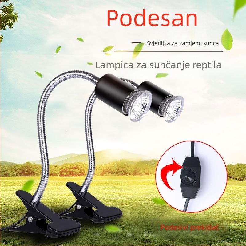 Jialu lampa za reptile – za kornjače i guštere – grijanje i potpuno spektralno osvjetljenje, keramički držač lampe, 35–50W, 0,5 kg