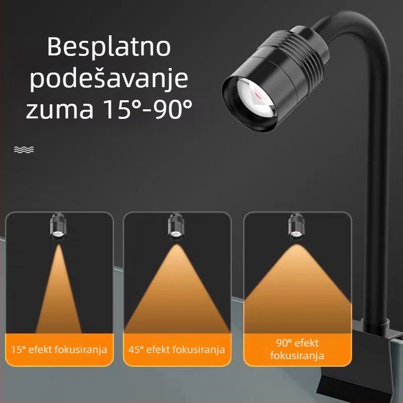 LED svjetlo za akvarij za aquascaping – potpuno spektrum, ušteda energije, aluminijska legura, 3W