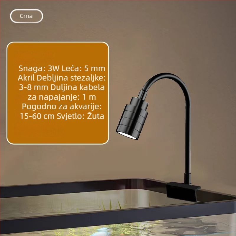 LED svjetlo za akvarij za aquascaping – potpuno spektrum, ušteda energije, aluminijska legura, 3W