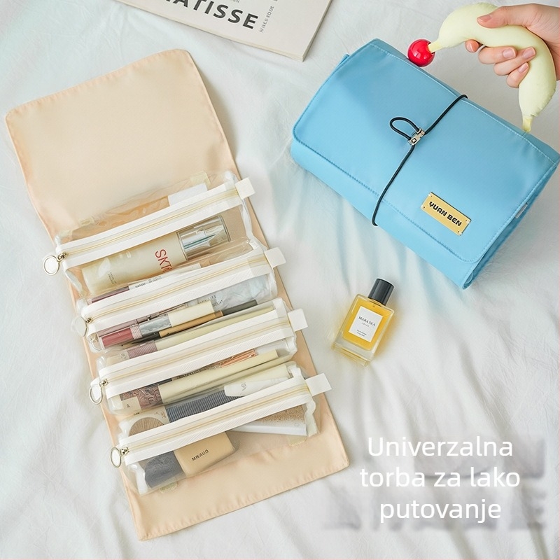 Make-up torbica cilindričnog oblika od Oxford materijala, višenamjenski putni organizator s mogućnošću rastavljanja i sklapanja
