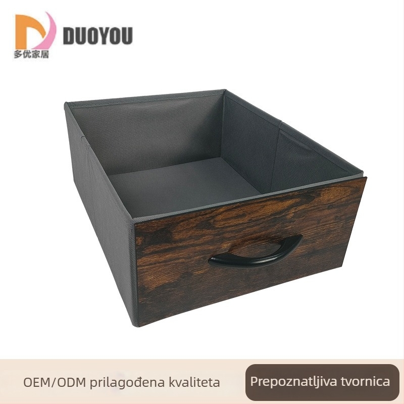 Kutija za stolno skladištenje – Sklopiva kutija od netkanog materijala, ladica s vučnim otvaranjem, mogućnost tiskanja logotipa