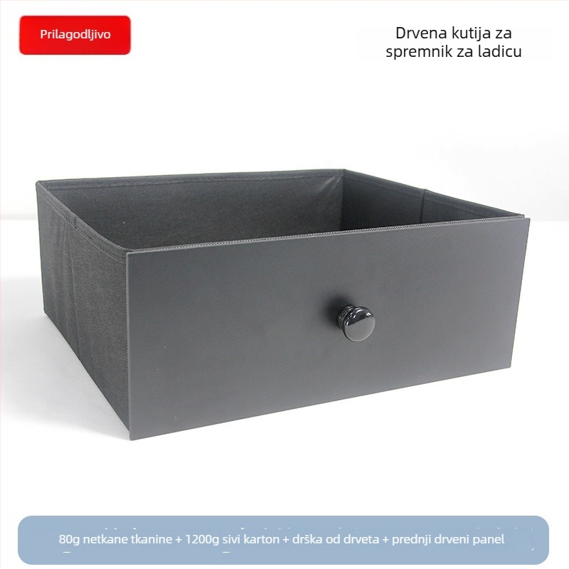 Kutija za stolno skladištenje – Sklopiva kutija od netkanog materijala, ladica s vučnim otvaranjem, mogućnost tiskanja logotipa