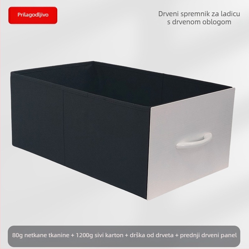 Kutija za stolno skladištenje – Sklopiva kutija od netkanog materijala, ladica s vučnim otvaranjem, mogućnost tiskanja logotipa