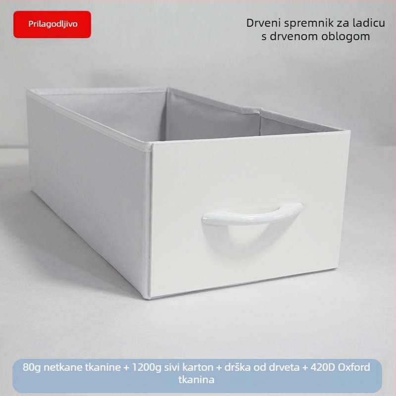 Kutija za stolno skladištenje – Sklopiva kutija od netkanog materijala, ladica s vučnim otvaranjem, mogućnost tiskanja logotipa
