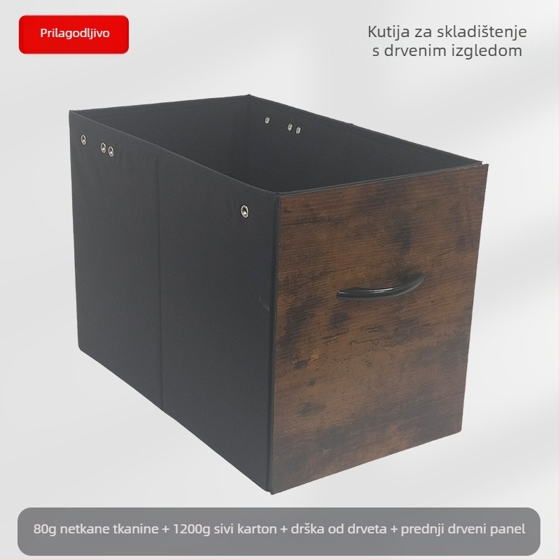 Kutija za stolno skladištenje – Sklopiva kutija od netkanog materijala, ladica s vučnim otvaranjem, mogućnost tiskanja logotipa