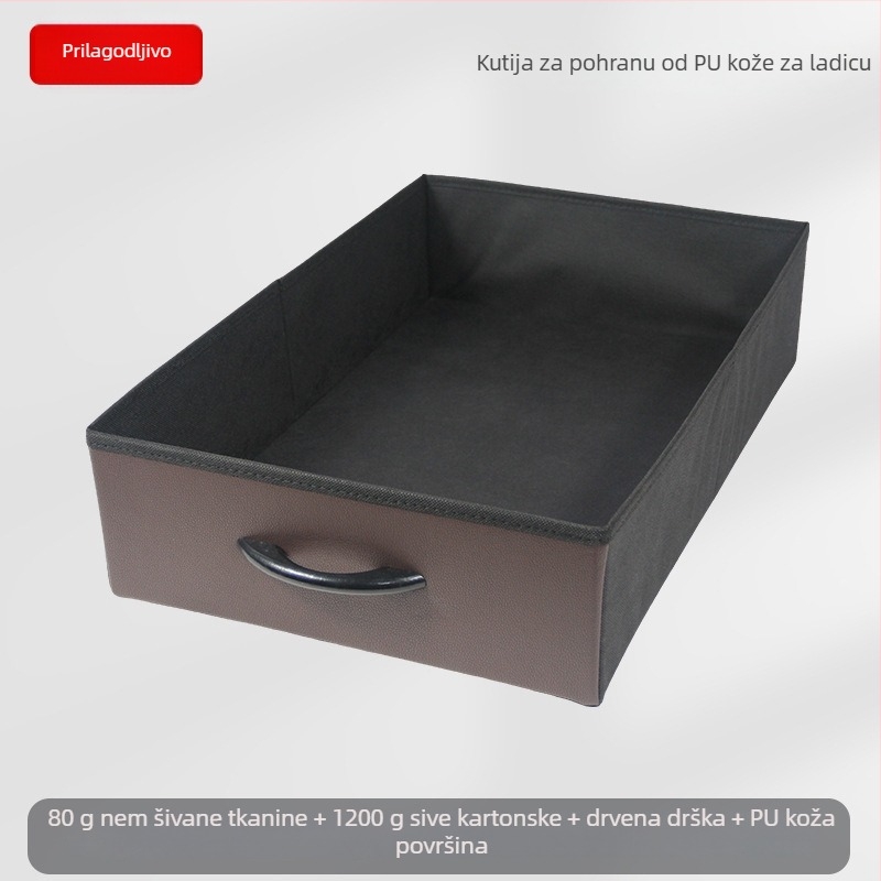 Kutija za stolno skladištenje – Sklopiva kutija od netkanog materijala, ladica s vučnim otvaranjem, mogućnost tiskanja logotipa