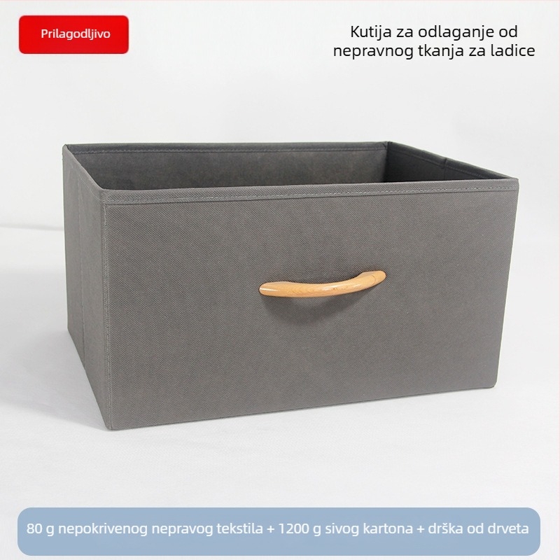 Kutija za stolno skladištenje – Sklopiva kutija od netkanog materijala, ladica s vučnim otvaranjem, mogućnost tiskanja logotipa