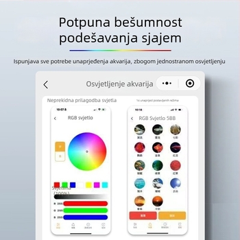 UFO LED svjetlo za akvarij s punim spektrom za vodene biljke, 90W, aluminijska legura, kontrola putem mobilne aplikacije, težina 1 kg