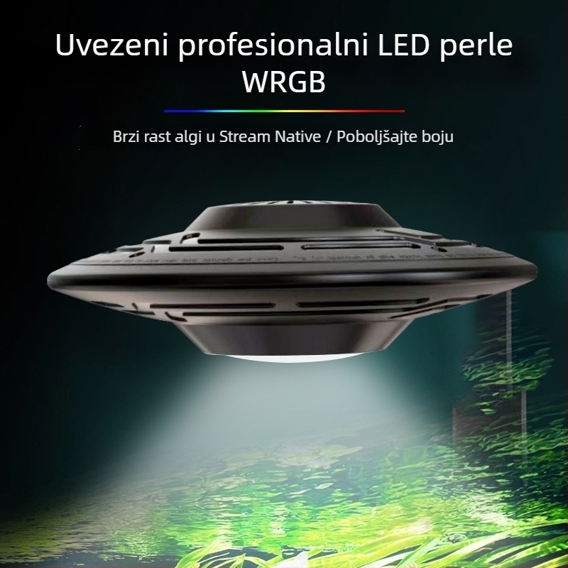UFO LED svjetlo za akvarij s punim spektrom za vodene biljke, 90W, aluminijska legura, kontrola putem mobilne aplikacije, težina 1 kg