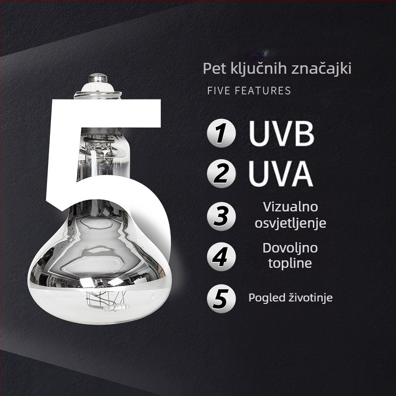 Reptizoo Lampa za gmazove s punim spektrom UVB/UVA, 100W, staklena, 0,28 kg, za Kornjače