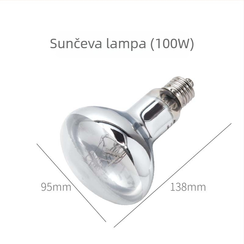 Reptizoo Lampa za gmazove s punim spektrom UVB/UVA, 100W, staklena, 0,28 kg, za Kornjače