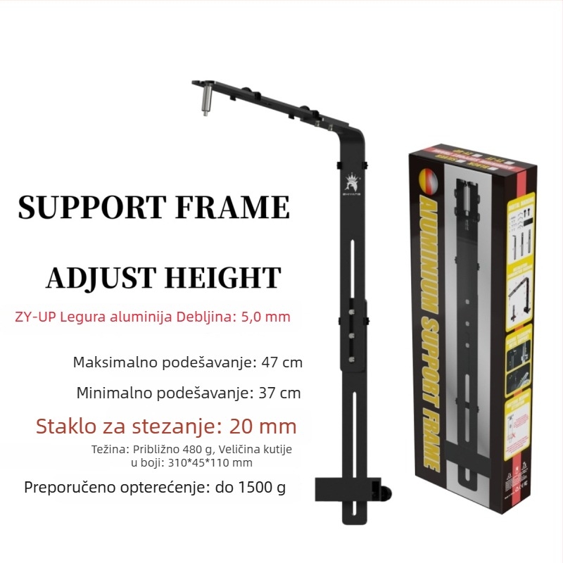 Držač osvjetljenja akvarija od aluminijske legure za viseće lampe, Zhiyang — kompatibilan s lampama 18W/35W/55W/75W, težina od 10 g