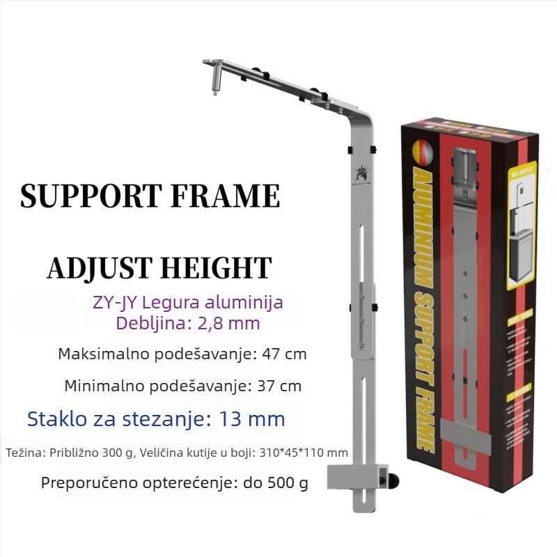 Držač osvjetljenja akvarija od aluminijske legure za viseće lampe, Zhiyang — kompatibilan s lampama 18W/35W/55W/75W, težina od 10 g
