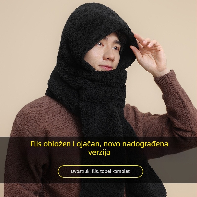 Trodjelni set: šešir, šal i rukavice — mješavina materijala, unisex odrasli, zima, Tie-Dye završna obrada.