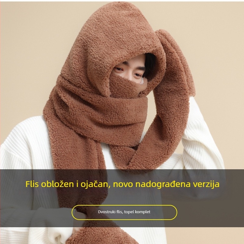 Trodjelni set: šešir, šal i rukavice — mješavina materijala, unisex odrasli, zima, Tie-Dye završna obrada.