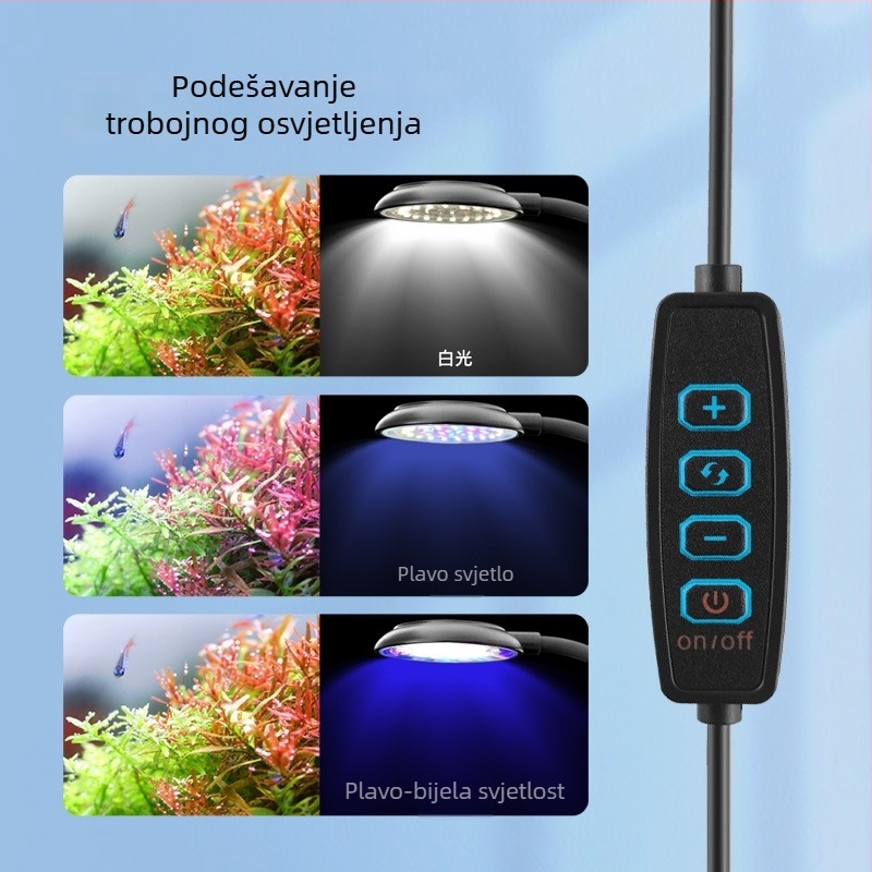 Klip LED svjetlo za akvarij s biljkama – USB niska napetost, noćno svjetlo