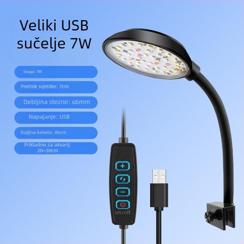 Klip LED svjetlo za akvarij s biljkama – USB niska napetost, noćno svjetlo
