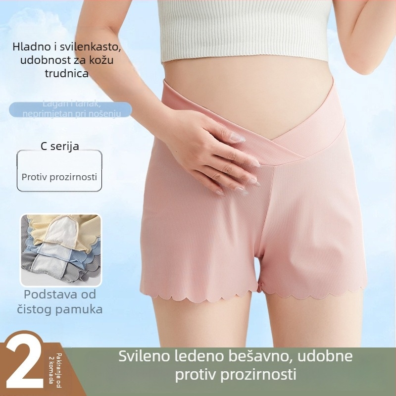 Trudničko donje rublje Ice Silk, tanko, duljine tri četvrtine, prozračno, podrška trbuhu