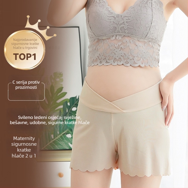 Trudničko donje rublje Ice Silk, tanko, duljine tri četvrtine, prozračno, podrška trbuhu