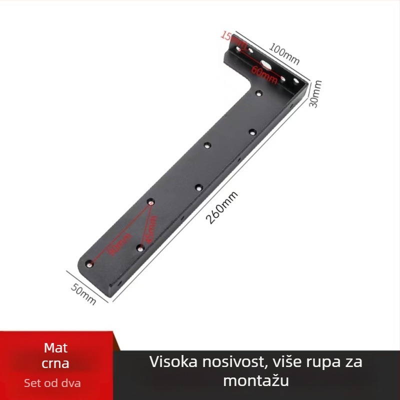 Težak L-oblik nosač za viseće ormariće i TV, od čelika, elektroplatirano, moderan jednostavan dizajn