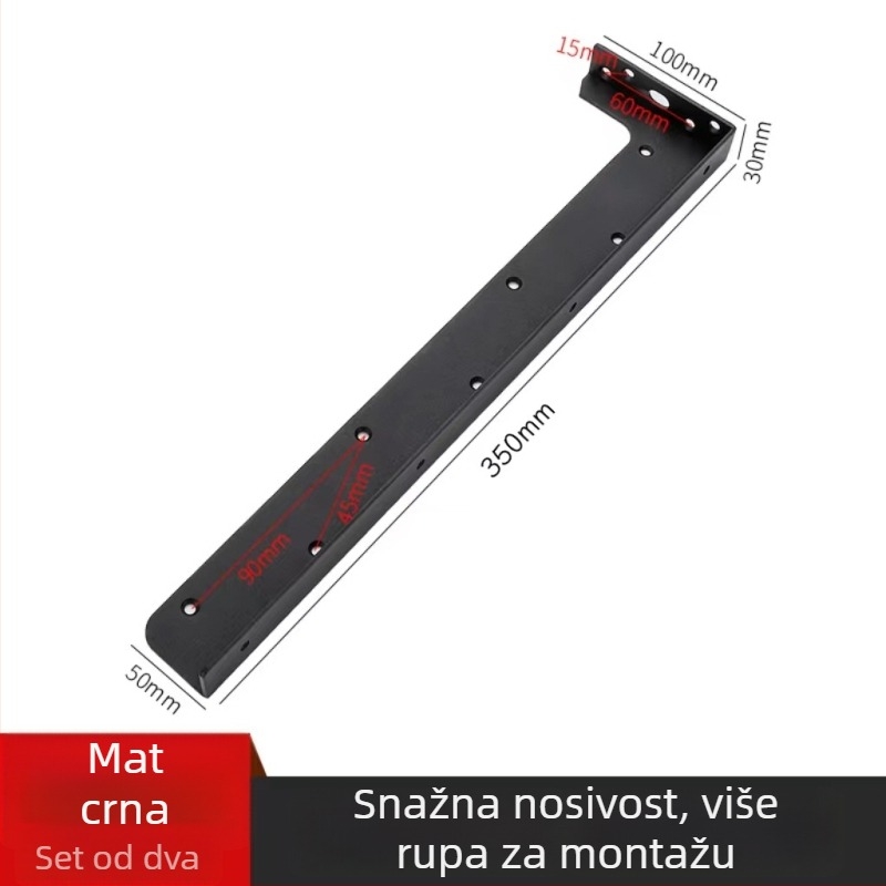 Težak L-oblik nosač za viseće ormariće i TV, od čelika, elektroplatirano, moderan jednostavan dizajn