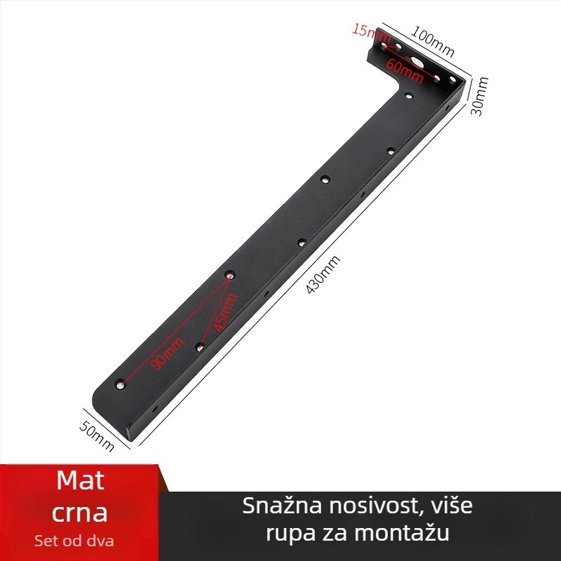 Težak L-oblik nosač za viseće ormariće i TV, od čelika, elektroplatirano, moderan jednostavan dizajn