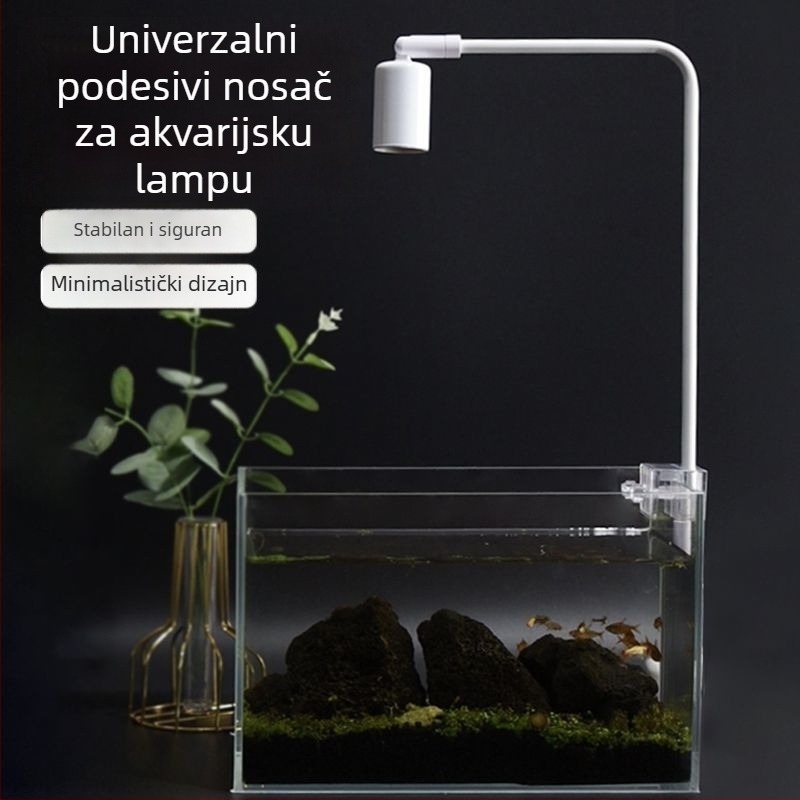 LED svjetlo za akvarij s E27 navojem, držač za montažu, potpuno spektrum za vodene biljke, podesiva visina
