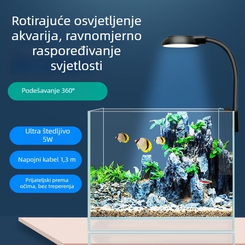 LED svjetlo za akvarij s klipom – potpuno spektralno osvjetljenje za vodene biljke, USB napajanje