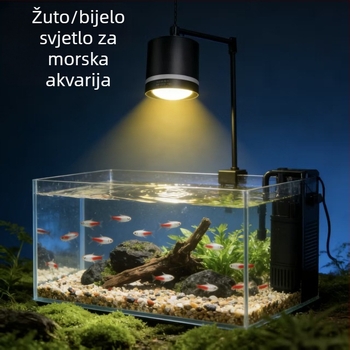 Akvarijski LED rasvjetni sustav, potpuno spektralno, energetski učinkovit, trobojna prilagodba, 15W, COB leća iz aluminijske legure