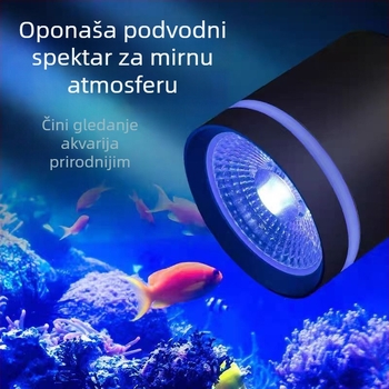 Akvarijski LED rasvjetni sustav, potpuno spektralno, energetski učinkovit, trobojna prilagodba, 15W, COB leća iz aluminijske legure
