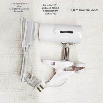 Lampa za sunčanje kornjača s drškom za terarij, 3-u-1 sterilizacija izolacija rasvjeta, bakar-keramički-plastični konstrukt, snaga 25W/50W/75W/100W