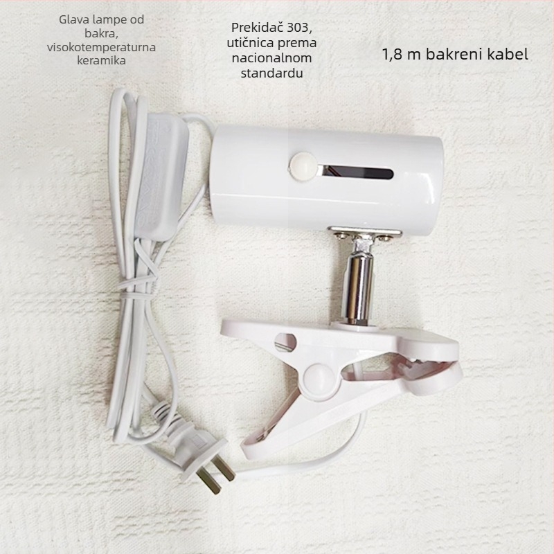 Lampa za sunčanje kornjača s drškom za terarij, 3-u-1 sterilizacija izolacija rasvjeta, bakar-keramički-plastični konstrukt, snaga 25W/50W/75W/100W