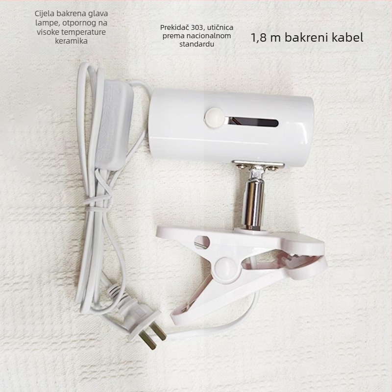 Lampa za sunčanje kornjača s drškom za terarij, 3-u-1 sterilizacija izolacija rasvjeta, bakar-keramički-plastični konstrukt, snaga 25W/50W/75W/100W