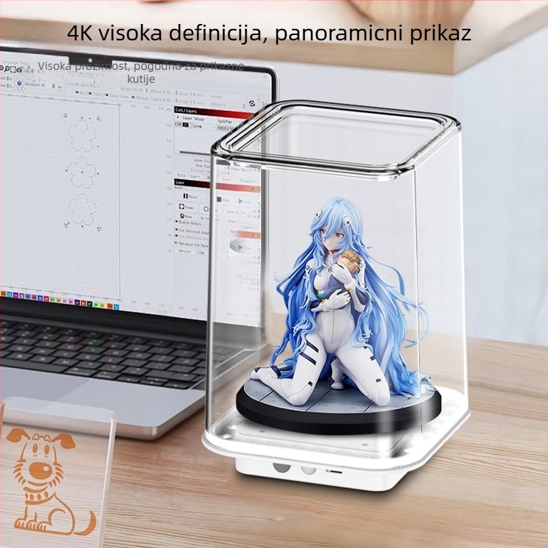 Mini ekološki akvarij s rasvjetom – ABS desktop akvarij za zlatne ribice, energetski uštedljivo, 1W, 500 g