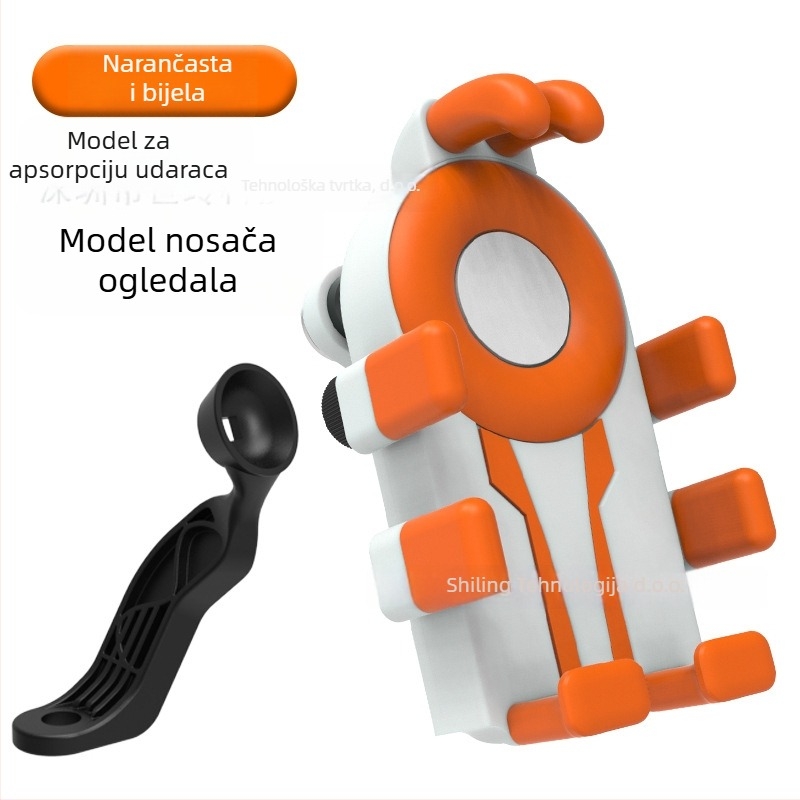 Držač za telefon za bicikl s dizajnom osam kandži i protivšok zaštitom (4,7–7 inča; plastični materijal; universalni dizajn; kompatibilan s biciklima, motociklima i električnim vozilima)