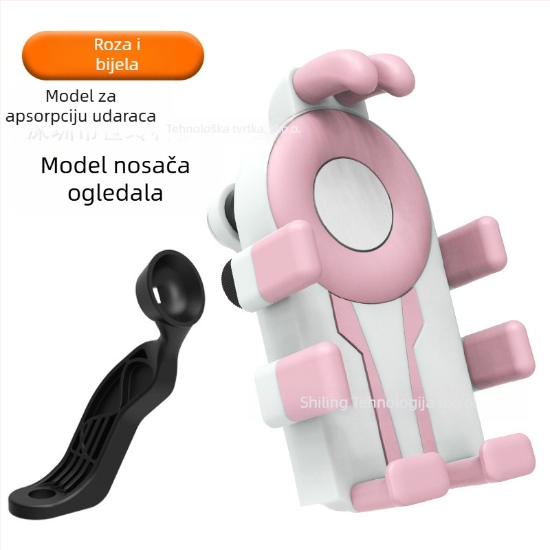 Držač za telefon za bicikl s dizajnom osam kandži i protivšok zaštitom (4,7–7 inča; plastični materijal; universalni dizajn; kompatibilan s biciklima, motociklima i električnim vozilima)