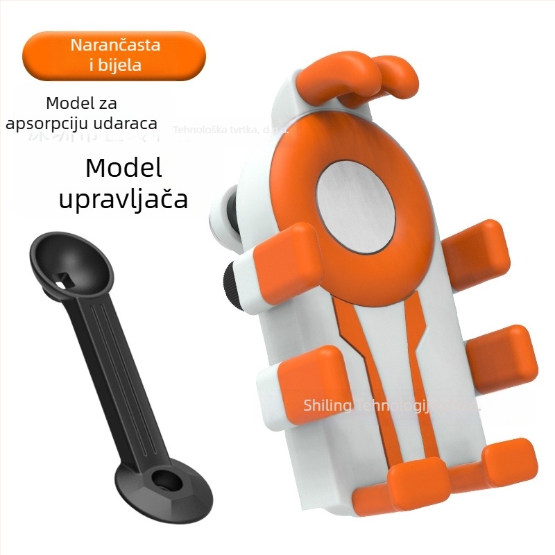 Držač za telefon za bicikl s dizajnom osam kandži i protivšok zaštitom (4,7–7 inča; plastični materijal; universalni dizajn; kompatibilan s biciklima, motociklima i električnim vozilima)