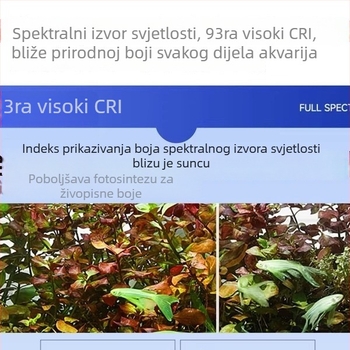 LED klip lampica za akvarij s punim spektrom i prikazom temperature (RGB, 8W)