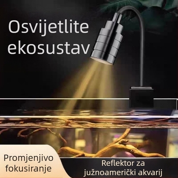 Mini akvarijska svjetiljka s punim spektrom, clip-on, 3W, aluminijsko kućište, težina 200 g