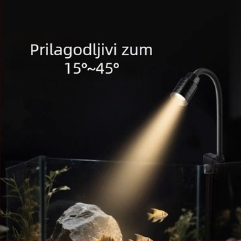 Mini akvarijska svjetiljka s punim spektrom, clip-on, 3W, aluminijsko kućište, težina 200 g