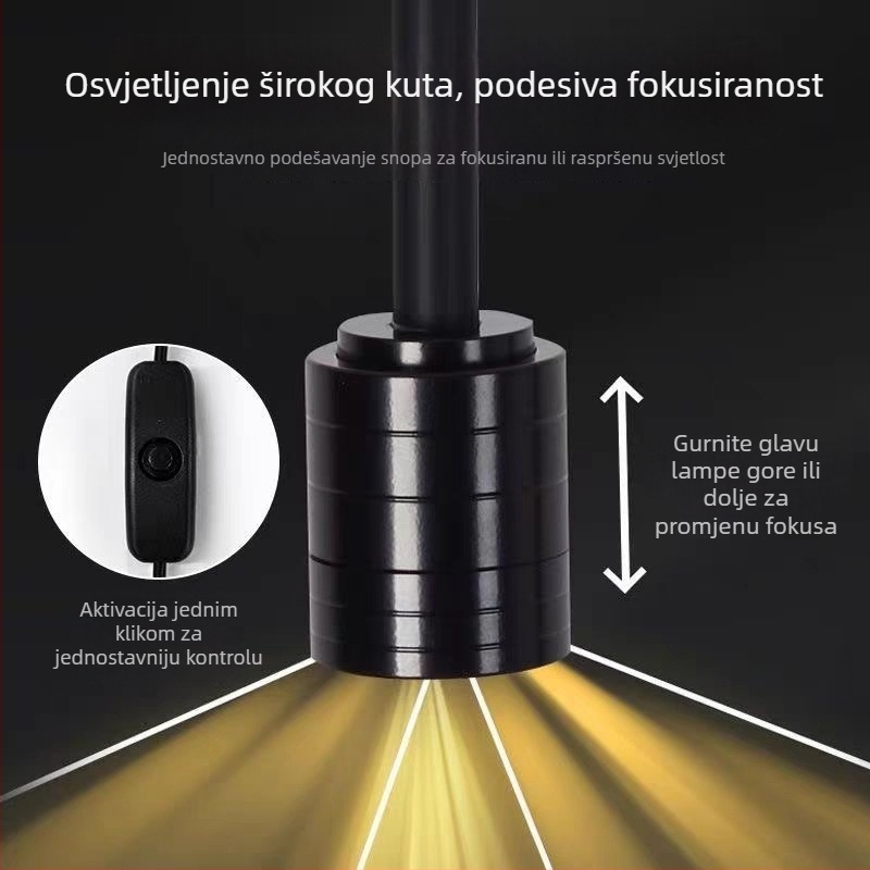 Mini akvarijska svjetiljka s punim spektrom, clip-on, 3W, aluminijsko kućište, težina 200 g