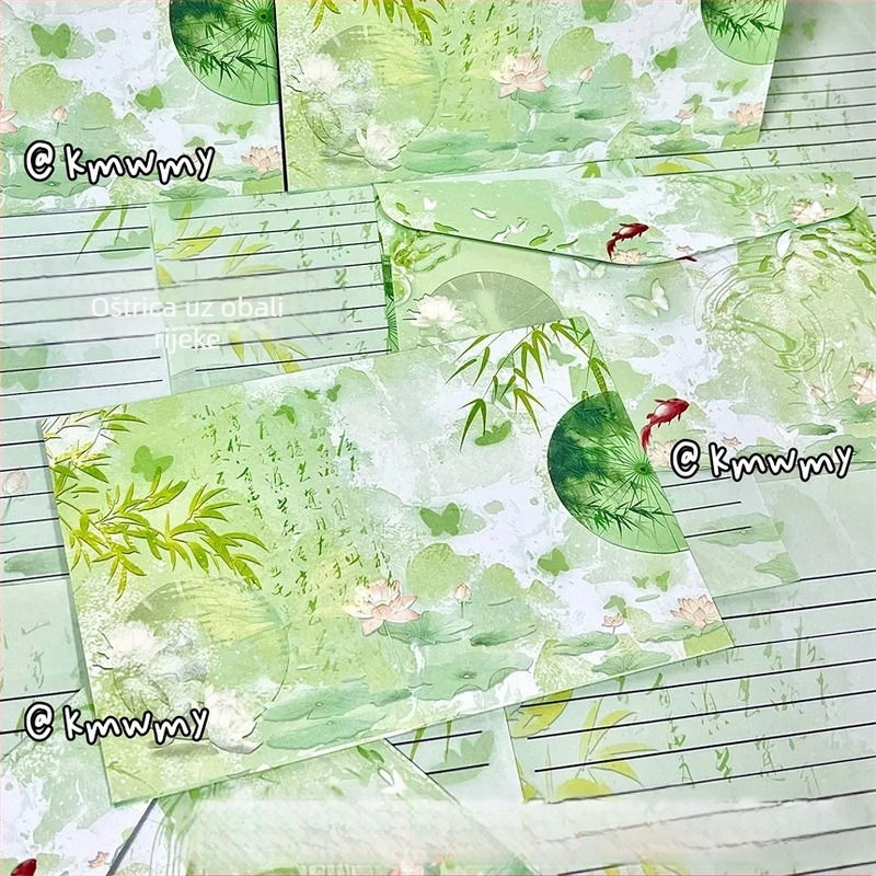 Set omotnica i pisaći papir, dvostruko offset papir, kineski stil kuverte, bez logotipa, bez prilagodbe