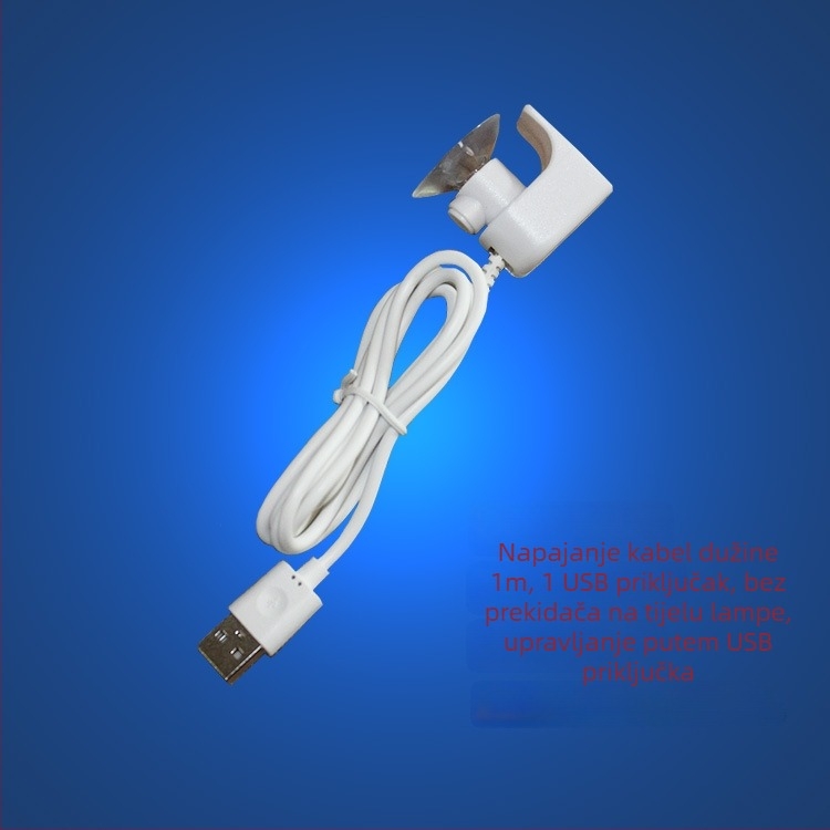Okrugla klipsna svjetiljka za akvarij, USB napajanje, 1W, plastično kućište, 100 g, Youqu
