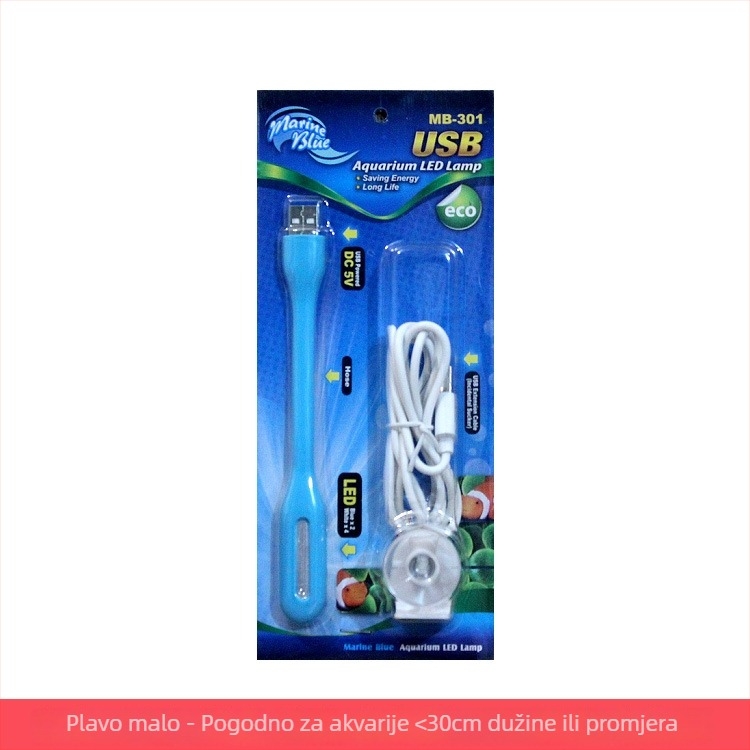 Okrugla klipsna svjetiljka za akvarij, USB napajanje, 1W, plastično kućište, 100 g, Youqu