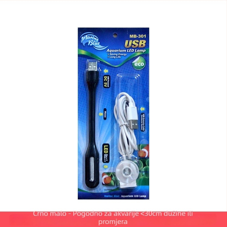 Okrugla klipsna svjetiljka za akvarij, USB napajanje, 1W, plastično kućište, 100 g, Youqu