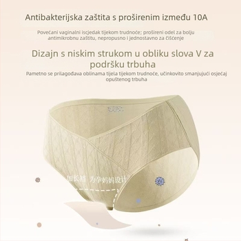 Trudničke gaćice od pamuka, pamukova podstava u preponama, niska struka, podrška trbuha